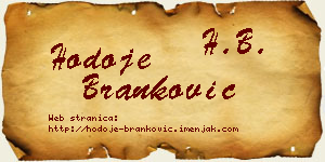 Hodoje Branković vizit kartica